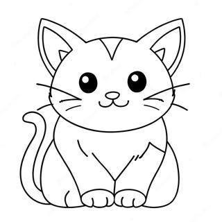 Anime Cat Coloring Page 11477-9403