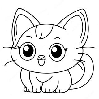 Cute Anime Cat With Big Eyes Coloring Page 11478-9405