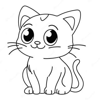 Cute Anime Cat With Big Eyes Coloring Page 11478-9407