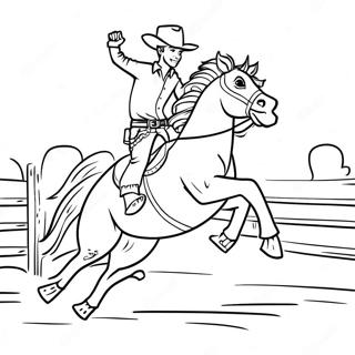 Cowboy Riding A Bucking Bronco Coloring Page 11488-9414