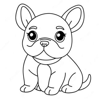 Cute Frenchie Puppy Coloring Page 11498-9423