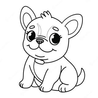 Cute Frenchie Puppy Coloring Page 11498-9424