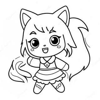 Cute Gacha Life Wolf Girl Coloring Page 11518-9438