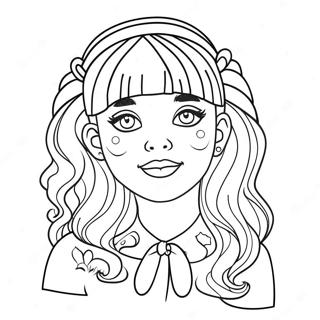 Melanie Martinez With Colorful Hair Coloring Page 11528-9446