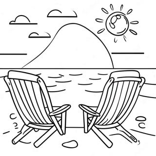 Sunny July Beach Scene Coloring Page 11538-9453