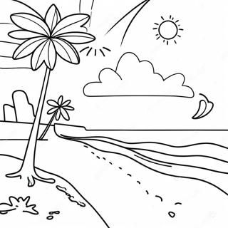 Sunny July Beach Scene Coloring Page 11538-9454