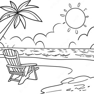 Sunny July Beach Scene Coloring Page 11538-9455