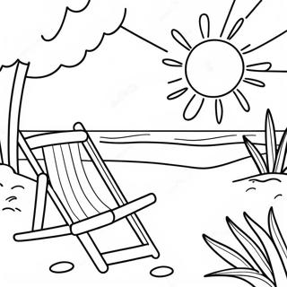 Sunny July Beach Scene Coloring Page 11538-9456