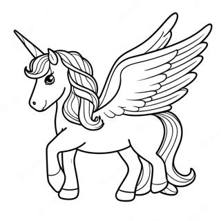 Unicorn With Colorful Wings Coloring Page 11557-9467