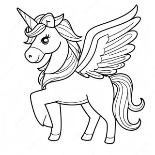 Unicorn With Colorful Wings Coloring Page 11557-9468