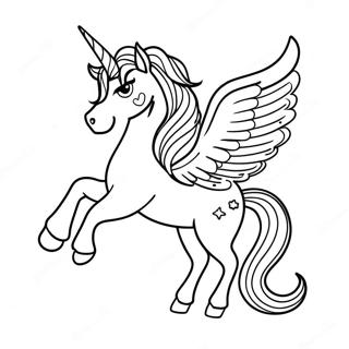 Majestic Unicorn With Sparkling Wings Coloring Page 11558-9469