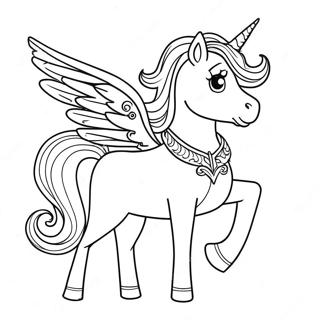 Majestic Unicorn With Sparkling Wings Coloring Page 11558-9470