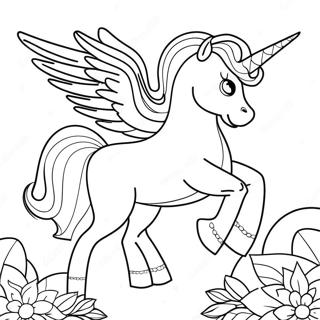 Majestic Unicorn With Sparkling Wings Coloring Page 11558-9471