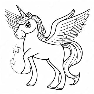 Majestic Unicorn With Sparkling Wings Coloring Page 11558-9472