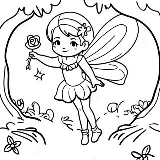 Enchanting Fairy In A Forest Coloring Page 11588-9493