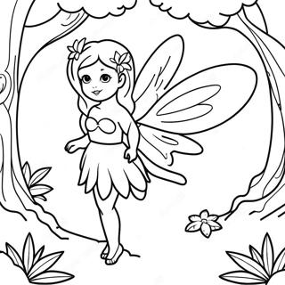 Enchanting Fairy In A Forest Coloring Page 11588-9496