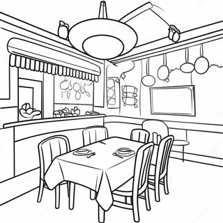 Cozy Family Restaurant Coloring Page 11598-9501