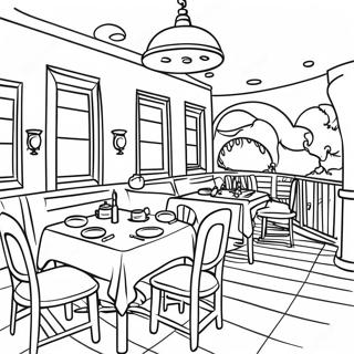 Cozy Family Restaurant Coloring Page 11598-9503