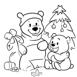 Festive Winnie The Pooh And Friends Coloring Page 11608-9509