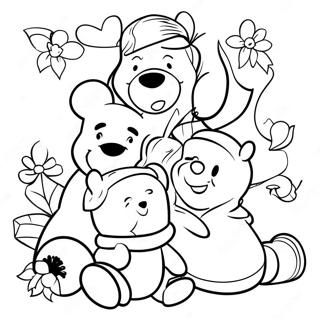 Festive Winnie The Pooh And Friends Coloring Page 11608-9511