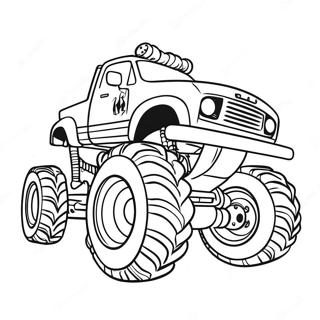 Spiderman Driving A Giant Monster Truck Coloring Page 11628-9527