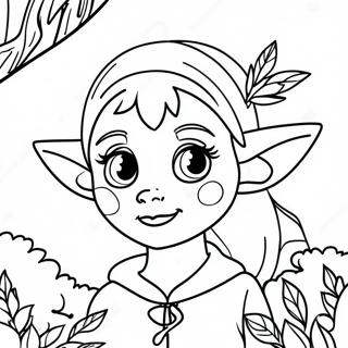 Elegant Forest Elf Coloring Page 11678-9565