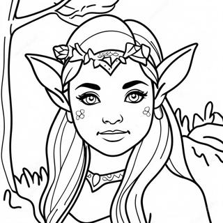 Elegant Forest Elf Coloring Page 11678-9566