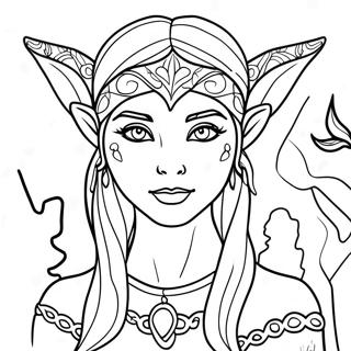 Elegant Forest Elf Coloring Page 11678-9568