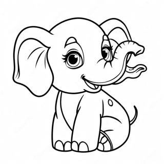 Cute Realistic Baby Elephant Coloring Page 11708-9592