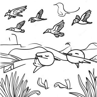 Colorful Migration Movie Scene Coloring Page 11728-9607