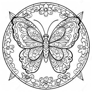 Unique Butterfly Mandala Coloring Page 11737-9610