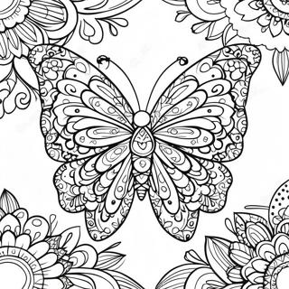 Unique Butterfly Mandala Coloring Page 11737-9611