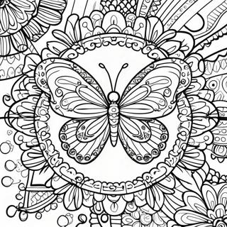 Unique Butterfly Mandala Coloring Page 11737-9633