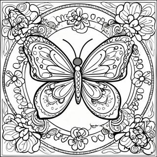 Unique Butterfly Mandala Coloring Page 11737-9634