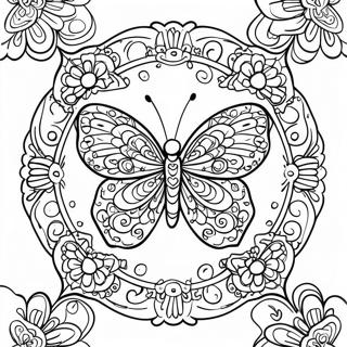 Unique Butterfly Mandala Coloring Page 11737-9636