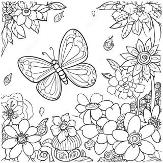 Intricate Butterfly Garden Coloring Page 11738-9613