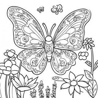 Intricate Butterfly Garden Coloring Page 11738-9615