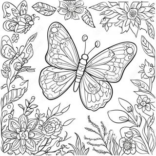 Intricate Butterfly Garden Coloring Page 11738-9639