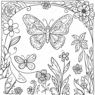 Intricate Butterfly Garden Coloring Page 11738-9640