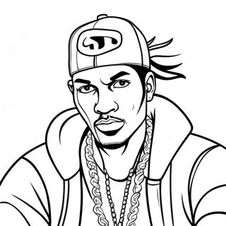 Cool Hip Hop Gangster With Cap Coloring Page 11788-9669