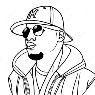 Cool Hip Hop Gangster With Cap Coloring Page 11788-9670