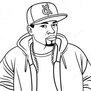 Cool Hip Hop Gangster With Cap Coloring Page 11788-9672