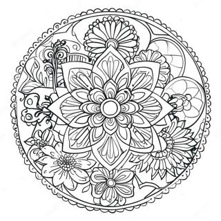 Relaxation Flower Mandala Coloring Page 11797-9675