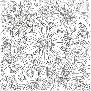 Intricate Relaxation Flower Patterns Coloring Page 11798-9677