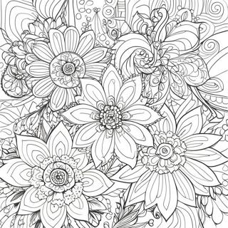 Intricate Relaxation Flower Patterns Coloring Page 11798-9678