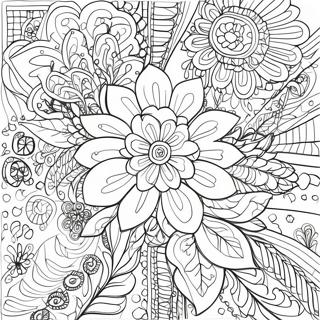 Intricate Relaxation Flower Patterns Coloring Page 11798-9679