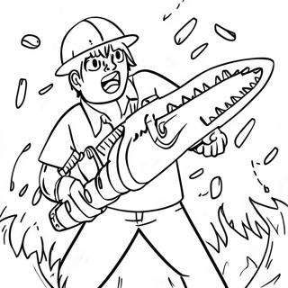 Chainsaw Man In Action Coloring Page 1182-948