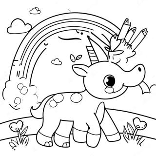 Cheerful Red Rainbow Friends Coloring Page 11838-9693