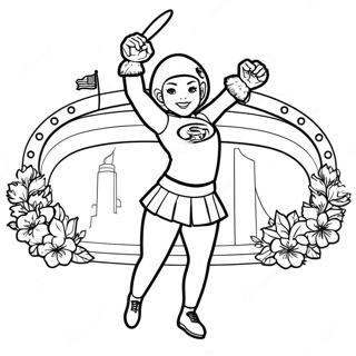 San Francisco 49ers Cheerleader Coloring Page 11868-9717