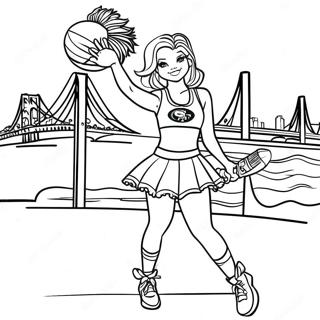 San Francisco 49ers Cheerleader Coloring Page 11868-9720